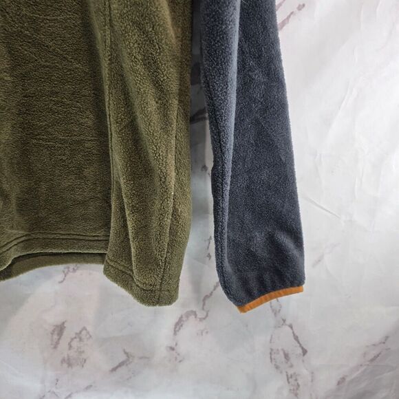 Columbia Pullover Womens Medium Brown Green Fleece Quarter Snap Benton Springs - Picture 4 of 11